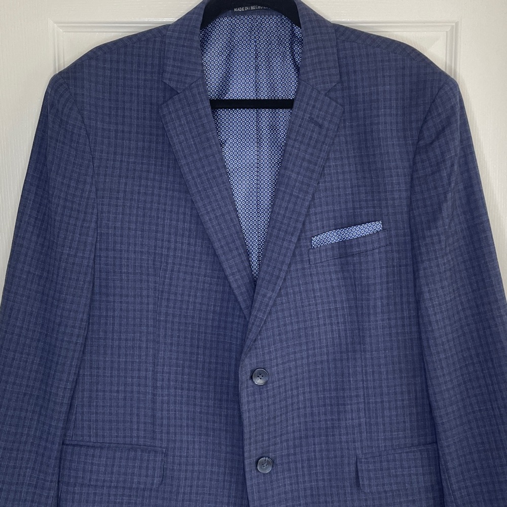 Original Penguin Dark Blue Checkered Blazer